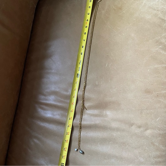 Genuine pearl gray blue on gold plated curb chain lariat toggle clasp necklace - Picture 9 of 10